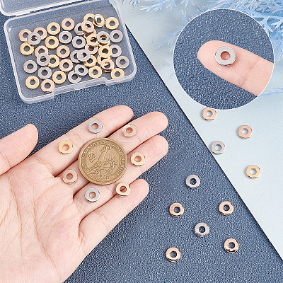60Pcs 3 Colors 201 Stainless Steel Linking Rings STAS-UN0036-94-1