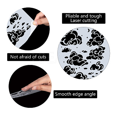 PET Plastic Hollow Out Drawing Painting Stencils Templates DIY-WH0284-020-1