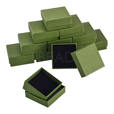 12Pcs Cardboard Paper Jewelry Storage Boxes with Sponge CON-TA0001-43B-1