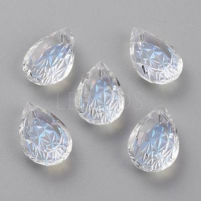 Embossed Glass Rhinestone Pendants GLAA-J101-05B-001MO-1