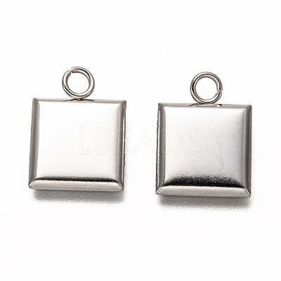 Non-Tarnish 304 Stainless Steel Pendant Cabochon Settings X-STAS-I176-07P-1