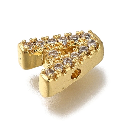 Rack Plating Brass Micro Pave Clear Cubic Zirconia Beads KK-G500-30G-A-1