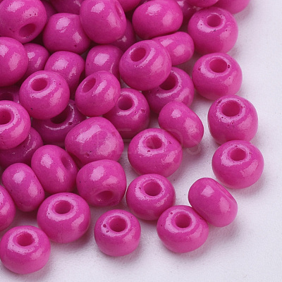 Baking Paint 6/0 Glass Seed Beads SEED-Q025-4mm-M18-1