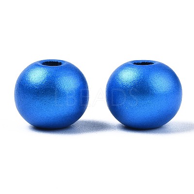 Painted Natural Wood European Beads WOOD-XCP0001-93-1