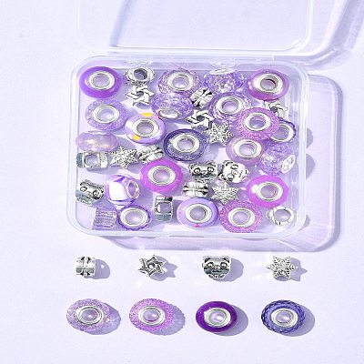 DIY Tibetan Style Alloy & Resin European Beads Making Finding Kits DIY-FS0006-78D-1