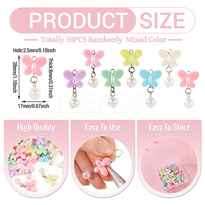 Opaque Acrylic Butterfly Pendants PALLOY-TA00316-1