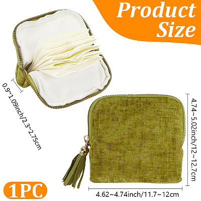 Velvet Jewelry Storage Zipper Bags with Tassel ABAG-PA0001-01A-1
