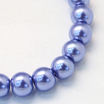 Baking Paint Pearlized Glass Pearl Round Bead Strands HY-Q003-4mm-09-1