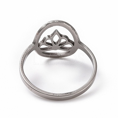 Non-Tarnish 201 Stainless Steel Oval with Crown Finger Ring RJEW-J051-06P-1