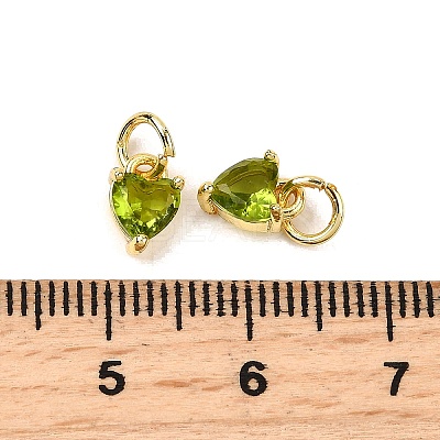 Brass Micro Pave Cubic Zirconia Charms KK-P192-08-G12-1