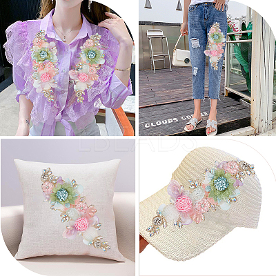Polyester with Rhinestone  Clothing Patches DIY-WH20010-31-1