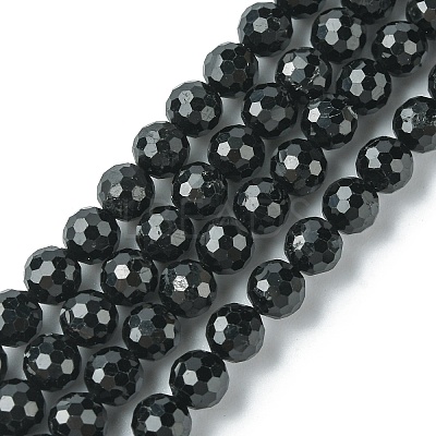 Natural Black Tourmaline Beads Strands G-F748-Y01-04-1