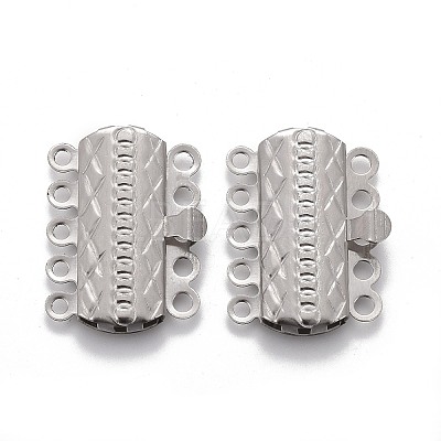 Tarnish Resistant 304 Stainless Steel Box Clasps STAS-P249-03P-1