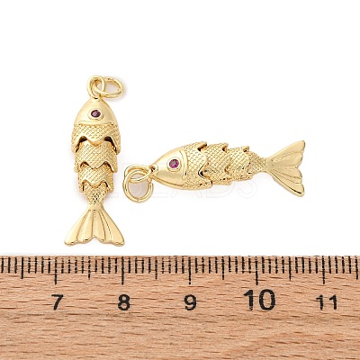 Rack Plating Brass Micro Pave Cubic Zirconia Pendants X-KK-M309-38B-G-1