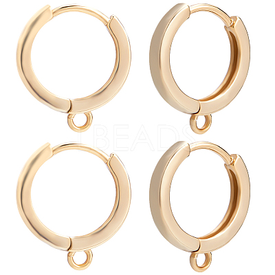 6 Pairs Rack Plating Brass Hoop Earring Findings KK-CN0002-44-1