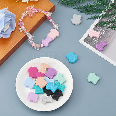 24Pcs 24 Style Food Grade Eco-Friendly Silicone Beads SIL-CA0002-61-1