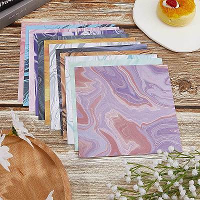 24 Sheet 12 Style Square with Marble Pattern Scrapbook Paper Pad SCRA-GF0001-05-1