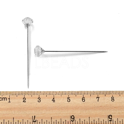 50Pcs Crystal Head Steel Sewing Craft Positioning Needles TOOL-NH0001-03C-1