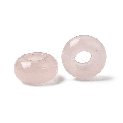 Natural Rose Quartz European Large Hole Beads G-Q442-19-1