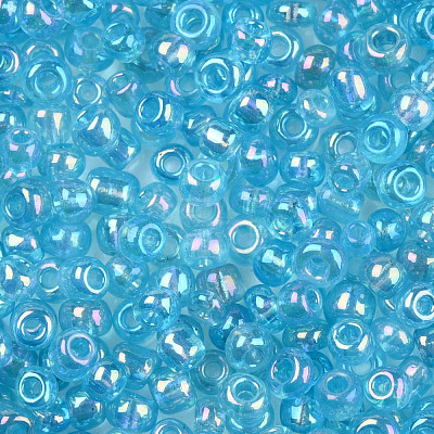 Round Transparent Colors Rainbow Glass Seed Beads X-SEED-A007-2mm-163-1