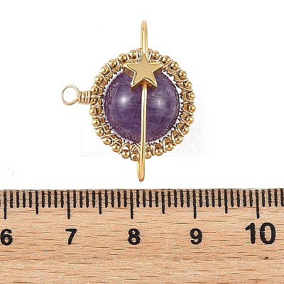 Natural Amethyst Copper Wire Wrapped Pendants PALLOY-TA00426-02-1