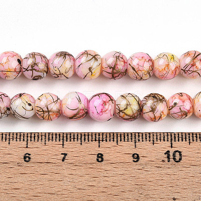 Baking Paint Glass Beads Strands DGLA-N003-8mm-B02-1