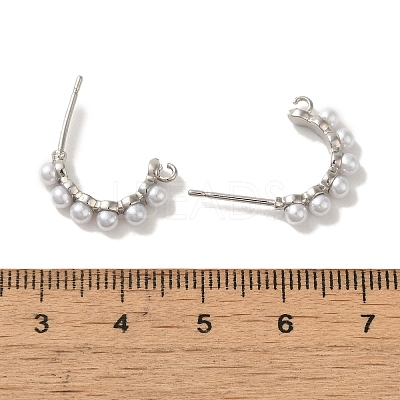 Rack Plating Brass Studs Earrings Findings EJEW-R162-32P-1