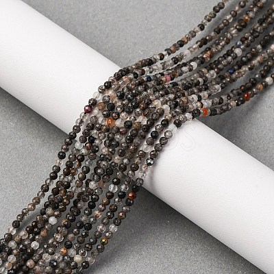 Natural Black Rutilated Quartz Beads Strands G-RM250104-C4-1