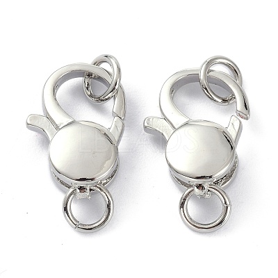 Rack Plating Brass Lobster Claw Clasps KK-B046-04P-1
