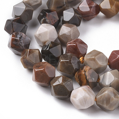 Natural Petrified Wood Beads Strands G-F668-02-8mm-1