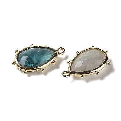 Natural Green Fluorite Pendants G-B009-02G-P-1