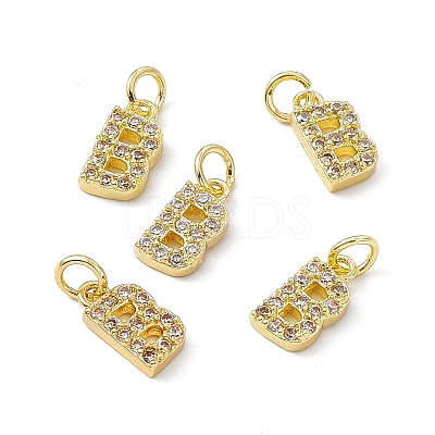Real 18K Gold Plated Brass Micro Pave Clear Cubic Zirconia Charms KK-E068-VB452-B-1