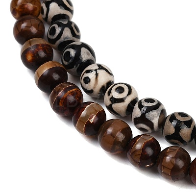 Tibetan Style dZi Beads G-G039-10mm-M-1
