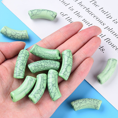 Opaque Crackle Acrylic Beads MACR-S372-001N-012-1