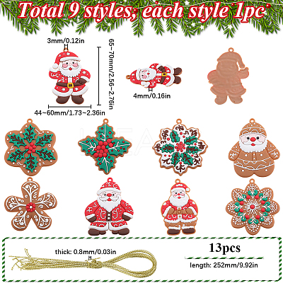 1Set Christmas Plastic Pendants DIY-SC0026-46A-1