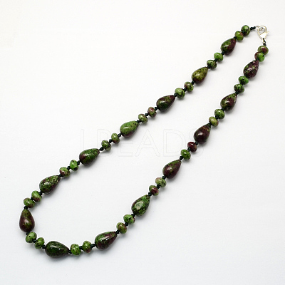 Fashionable Gemstone Beaded Necklaces NJEW-R210-01-1