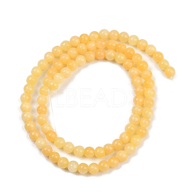 Natural Yellow Jade Bead Strands G-K121-01-4mm-1