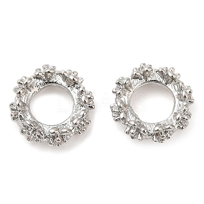 Rack Plating Brass Micro Pave Cubic Zirconia Beads KK-A186-01B-P-1