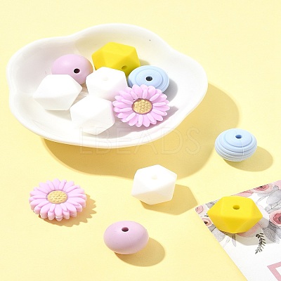 5 Styles Food Grade Eco-Friendly Silicone Beads SIL-FS0001-24-1