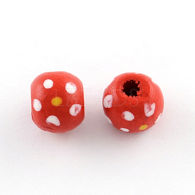Dyed Natural Wood Beads WOOD-R249-058-1