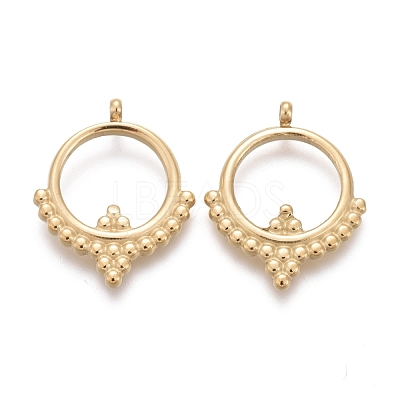 Ion Plating(IP) 304 Stainless Steel Open Back Bezel Pendants STAS-F256-051G-1