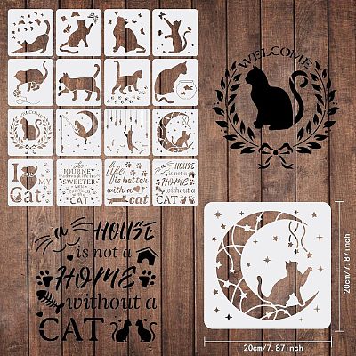 PET Hollow out Drawing Painting Stencils Sets DIY-WH0172-377-1