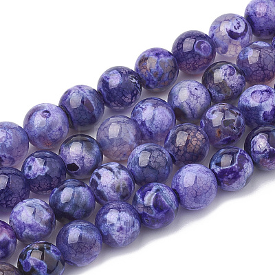 Natural Fire Crackle Agate Beads Strands X-G-S295-16D-8mm-1