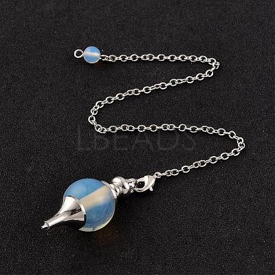 Natural & Synthetic Mixed Stone Sphere Dowsing Pendulums BJEW-E292-A-1