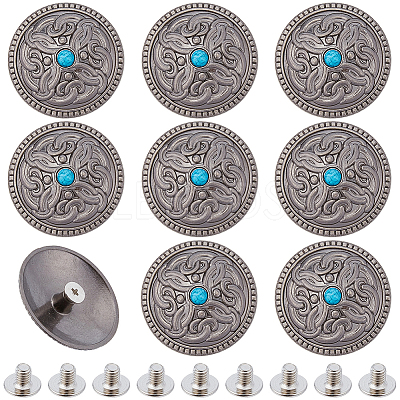 10Pcs Antique Silver Alloy Decorative Rivets BUTT-GF0004-22C-1
