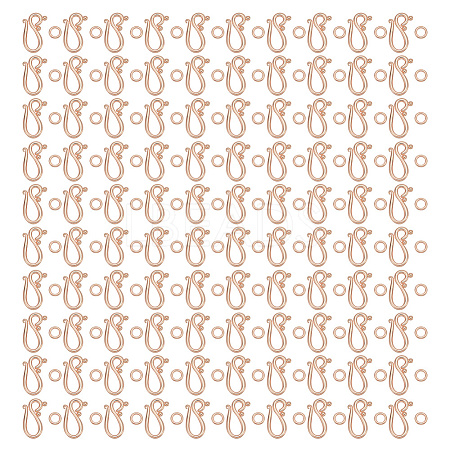 100Pcs Tibetan Style Hook and Eye Clasps FIND-GO0003-01RG-1