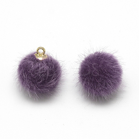 Faux Mink Fur Covered Charms X-WOVE-S084-36F-1