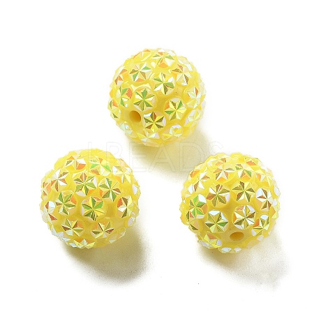Acrylic Rhinestone Ball Beads OACR-A035-01G-1