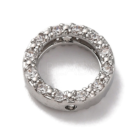 Rack Plating Brass with Cubic Zirconia Bead Frame KK-S406-09E-P-1