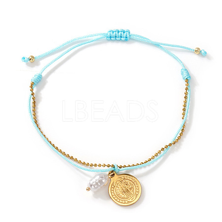 Bohemian 304 Stainless Steel Charm Bracelets WO6368-19-1